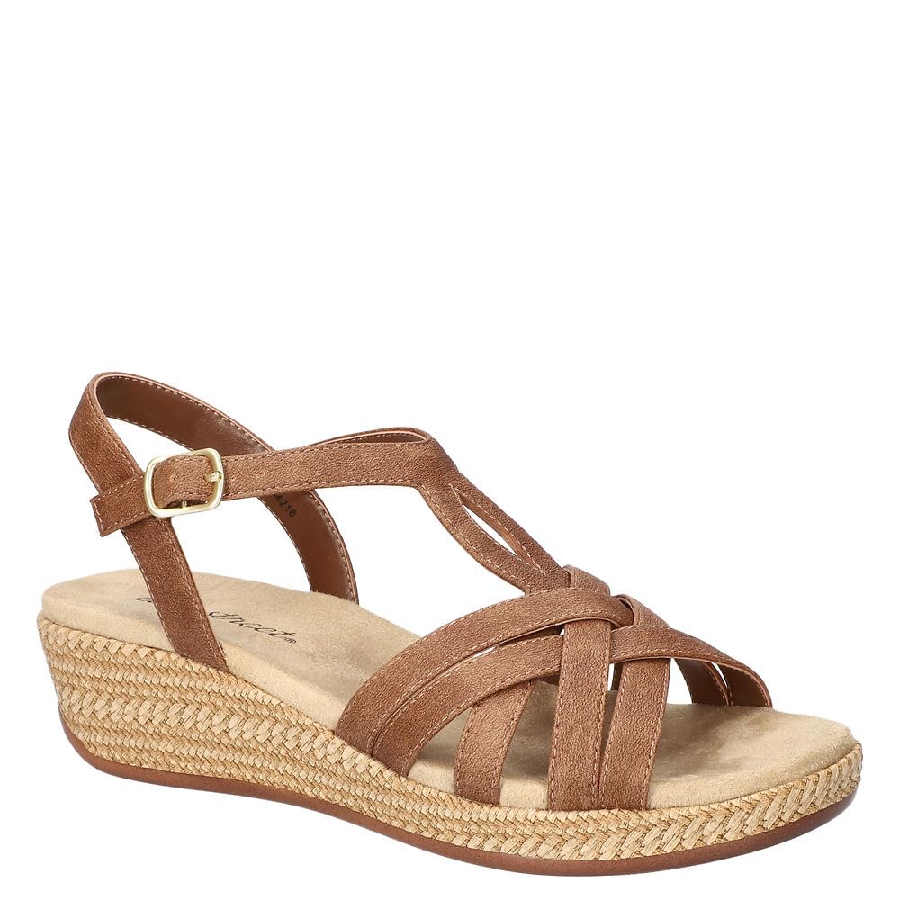 Easy Street Women’s Lua Wedge Sandal, Tan, 10