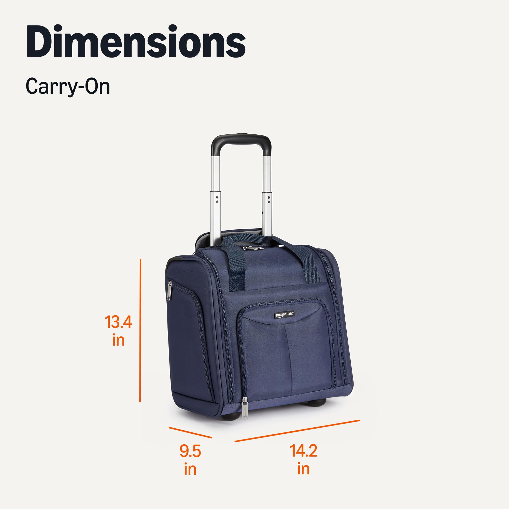 Amazon Basics Underseat Carry On Luggage with Wheels - 14