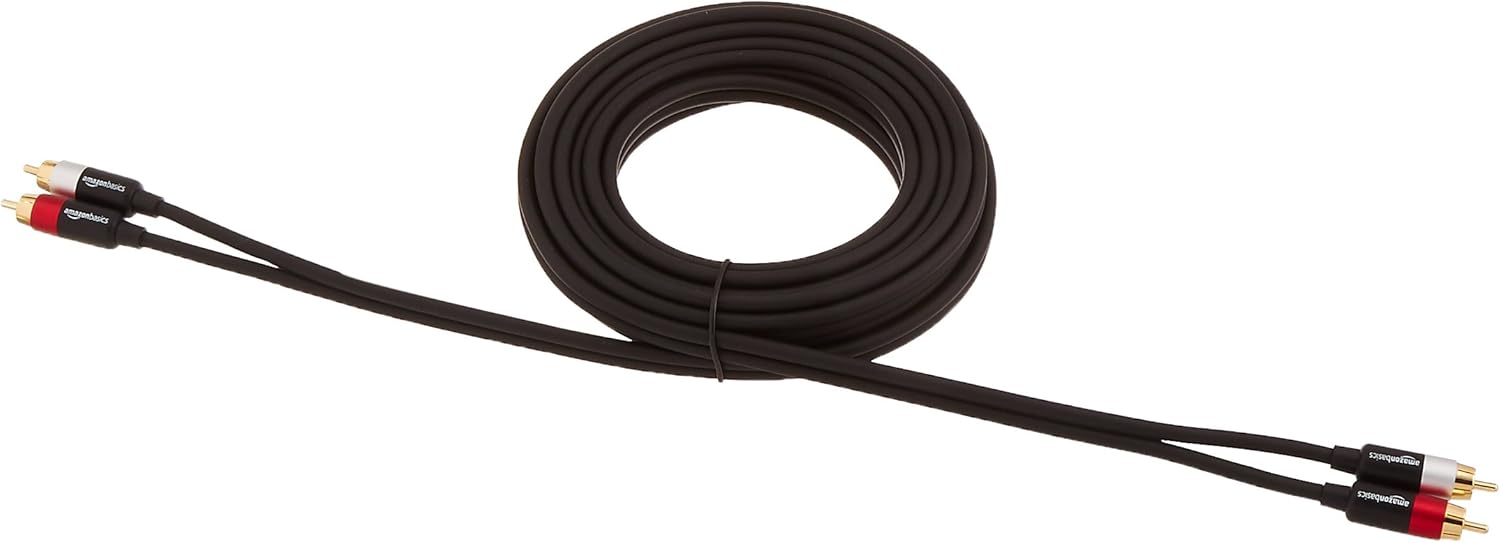 Basics 2-Male to 2-Male RCA Audio Stereo Subwoofer Cable - 15 Feet: Electronics
