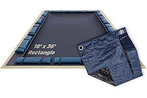 Buffalo Blizzard Deluxe 18 ft x 36 ft Rectangular Winter Pool Cover | Blue/Black | Closing Inground Swimming Pools | Easy to Install | Heavy Duty, Cold & UV Resistant | Shields from Seasonal Debris