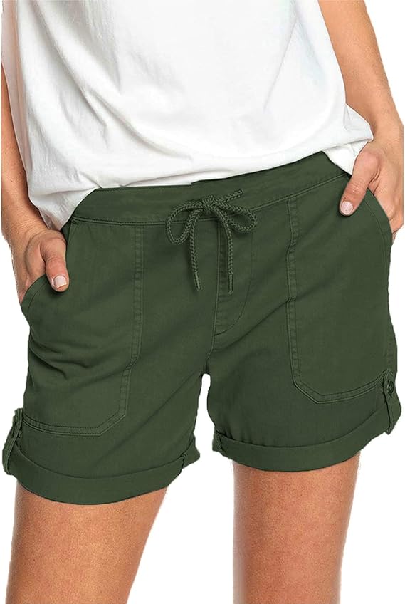 SotRong Ladies Summer Shorts with Pocket Baggy Casual Trousers Joggers Elasticated Waist Shorts