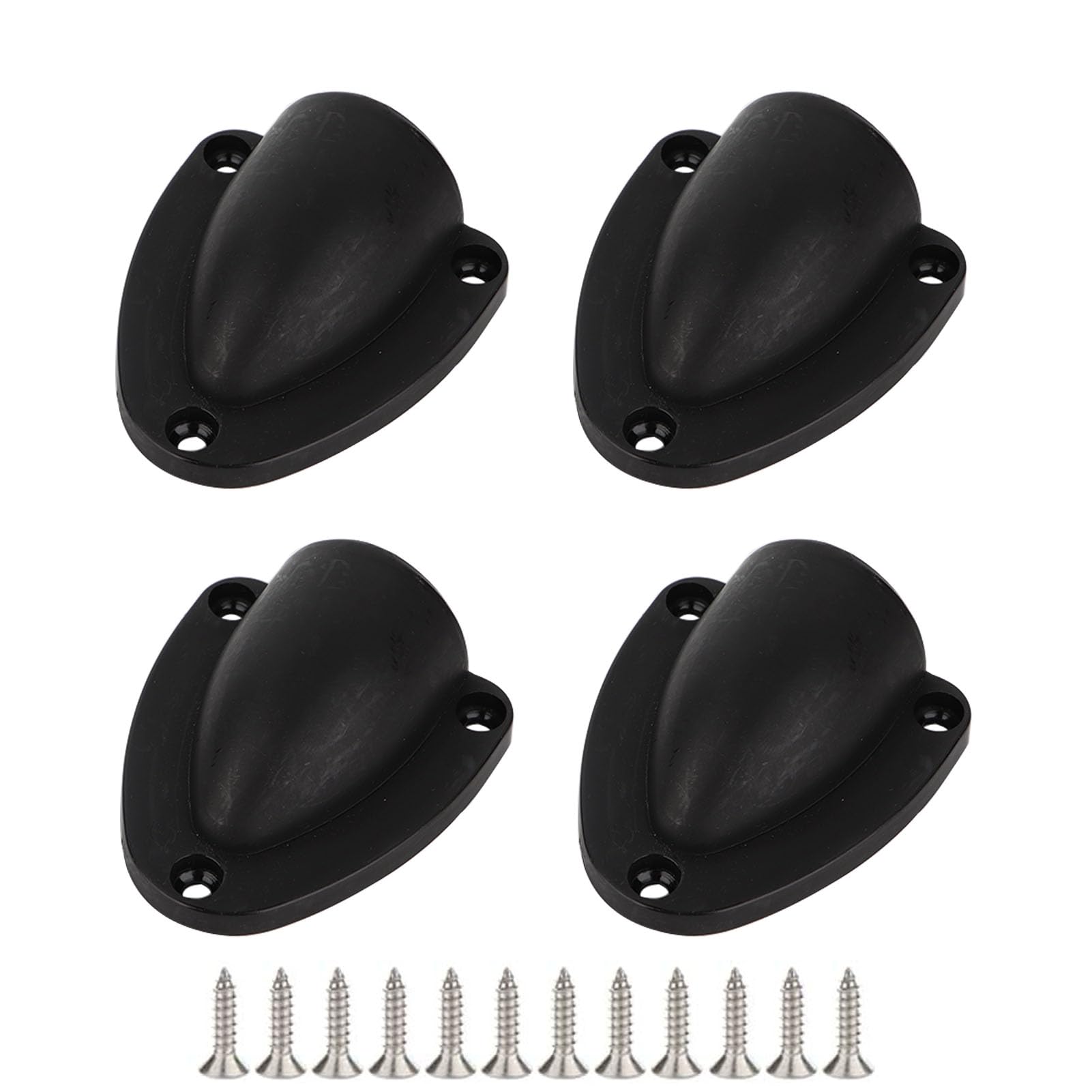 Grekywin Marine Wire Cable Vent Cover 4Pcs Set, Black Nylon Clamshell for Vent, Accessories for Boat Yacht (57 x 63mm)