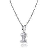 MiniJewelry A to Z Initial Letter Necklace for Women Alphabet Name Necklace Personalized Gift 20 inch Cubic Zirconia