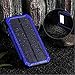 Solar Charger 15000mAh,BESWILL Portable Dual USB Solar Battery Charger External Battery Pack Phone Charger Power Bank with Flashlight for Smartphones Tablet Camera (Blue)
