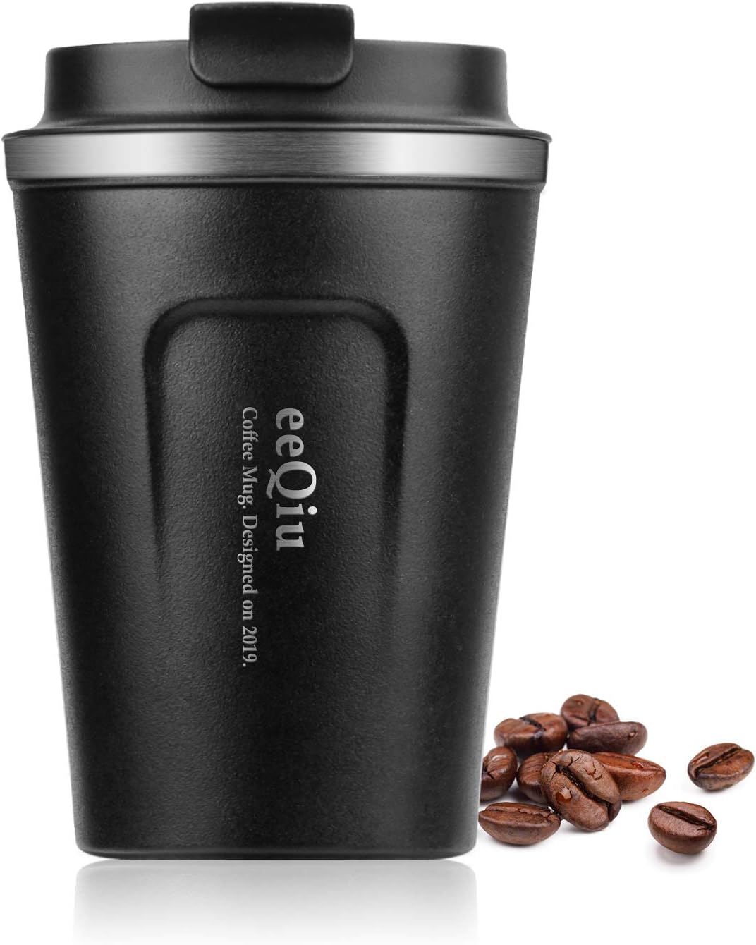 Insulated Coffee Cups eeQiu 13oz 100 LeakProof Stainless Steel