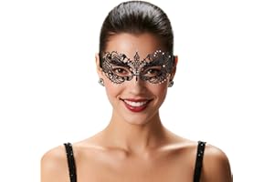 EMORBALS Masquerade Mask for Women, Masquerade Mask for Venetian Ball, Wedding, Mardi Gras&Costume Party, Stretch Cord Design
