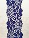 2.5 Inches Wide Dark Blue Stretchy Lace Ribbon with Floral Pattern for Sewing, Garters Decorating, Floral Designing & Crafts -10 Yards (Navy Blue)