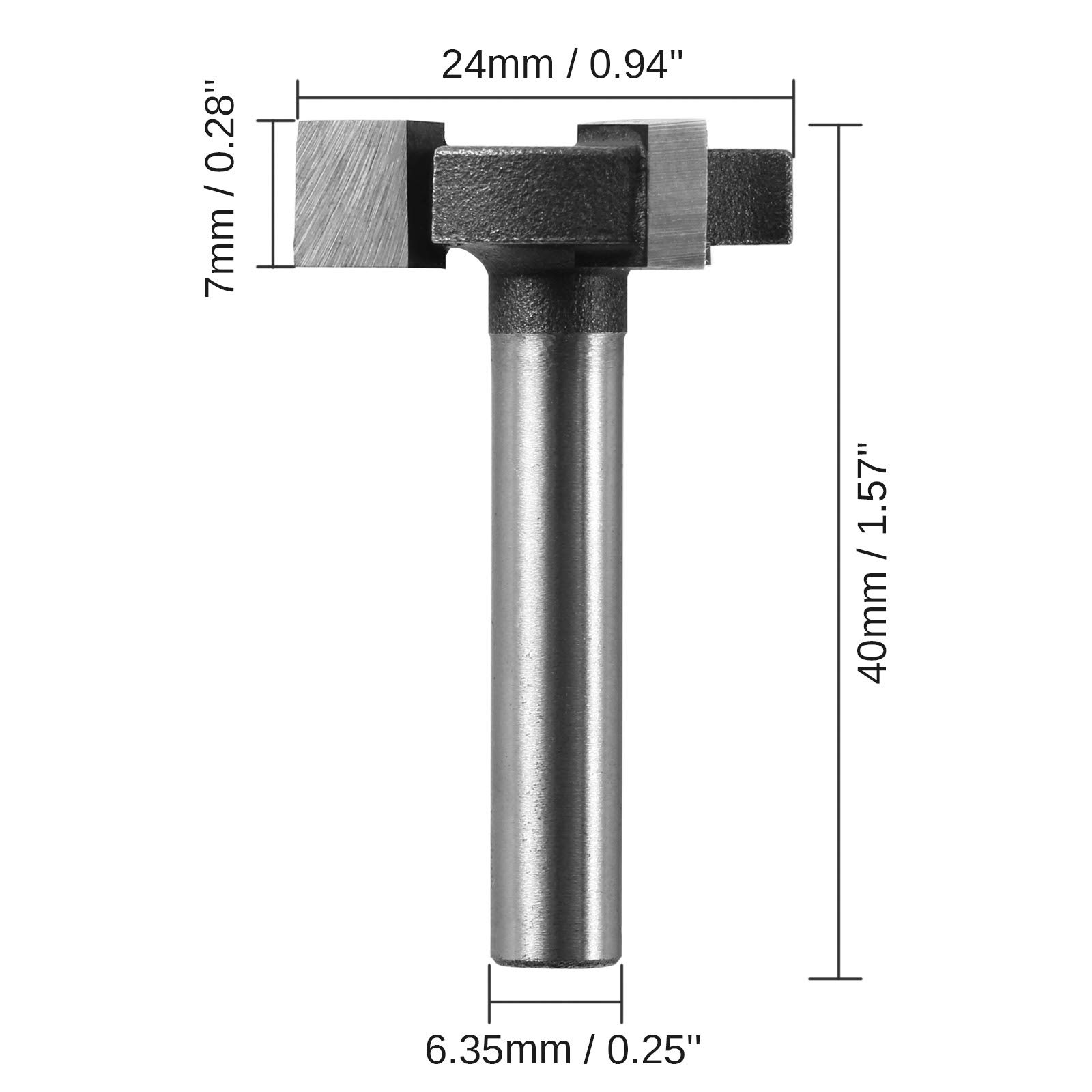 Genmitsu 3pcs 3-Flute CNC Spoilboard Surfacing Router Bits, 1/4'' Shank, 0.94'' Cutting Diameter, Slab Flattening Router Bits for Wood Working, RB03A