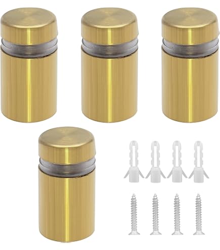 thumbnail image 2 of Uxcell 12 Pcs Standoff Screws, 1/2" X 2.76" Stainless Steel Double Head Advertising Screws Wall Standoff Mounts Hardware For Acrylic Glass Sign Holder Wine Glass Rack, Gold 2 of 13