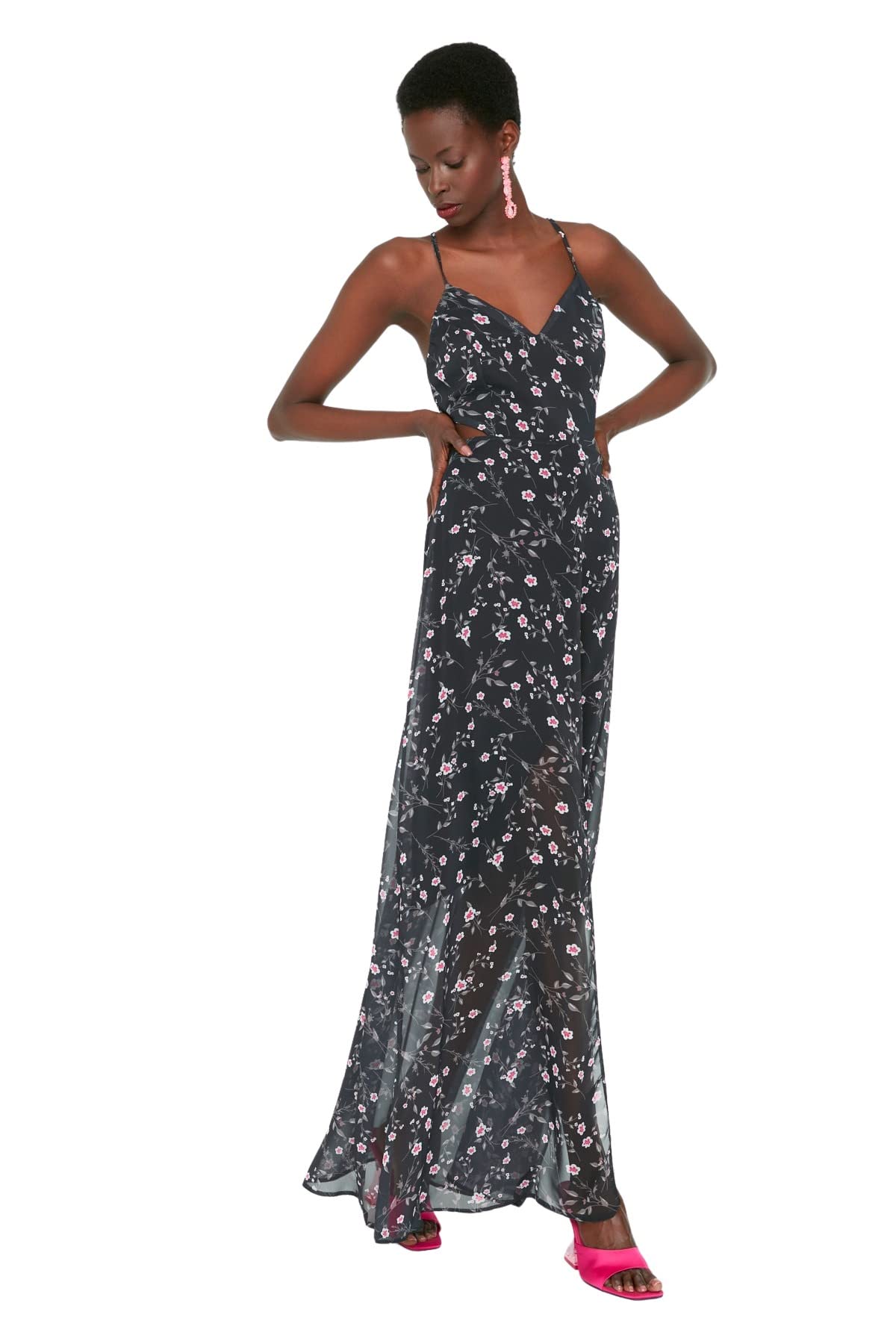 Trendyol Woman Maxi A-line Regular fit Woven Dress,Anthracite,40 — image 1