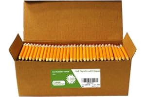 S & E TEACHER'S EDITION 400PCS 4'' Golf Pencils Pre-sharpened, Break-Resistant Lead No. 2 Half Pencils with Eraser Tops, #2 HB pencil, Back to school, 400/Box.