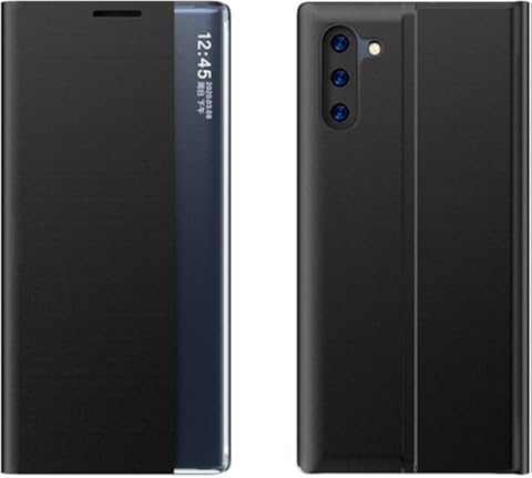 XUEE JYMD AYC for la Nota 10 Plus Pantalla Lateral con magnético/Función Soporte/Función Sleep Textura Normal paño + PC del Caso del tirón (Azul Oscuro) (Color : Black)