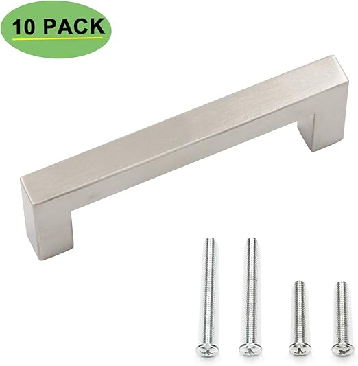 10 Pack 4 Cabinet Handles Brushed Nickel Cabinet Pulls Homdiy