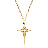 VACRONA 14K Gold Plated Necklace for Women Dainty Cute Cross | Flower | Lotus | Round Coin | Key Charm Pendant Necklace Gold Jewelry Trendy