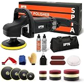 Buffer Polisher, SPTA 7 Inch 180mm Rotary Polisher Car Polisher Electric Polisher RO Polisher &amp; Polishing Pads Set for Auto Buffing and Polishing