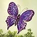 Bits and Pieces - Enameled Metal Purple Butterfly Wall Decor -Wall Décor - Wonderful Dimensional Details