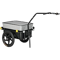 Aosom Multi-Functional Bike Trailer, Bicycle Cargo Trailer with 16" Wheels, Steel Large Bike Luggage Cart Carrier with Oxford