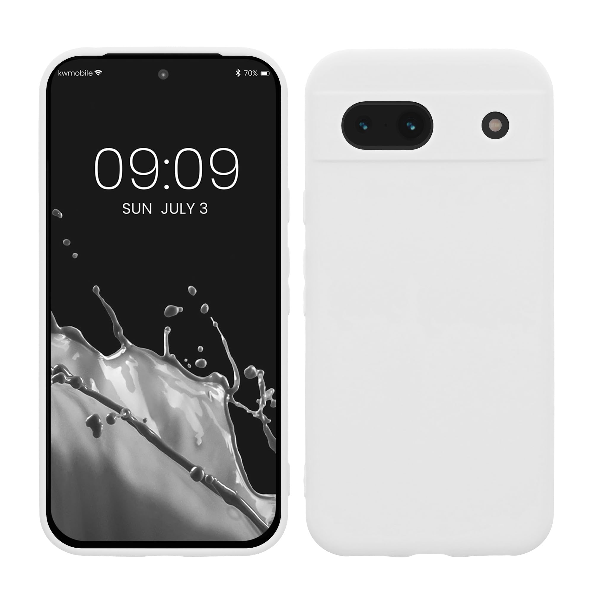 kwmobile Case for Google Pixel 8a Case - Protective Slim TPU Phone Cover - Soft Matte Finish - White Matte
