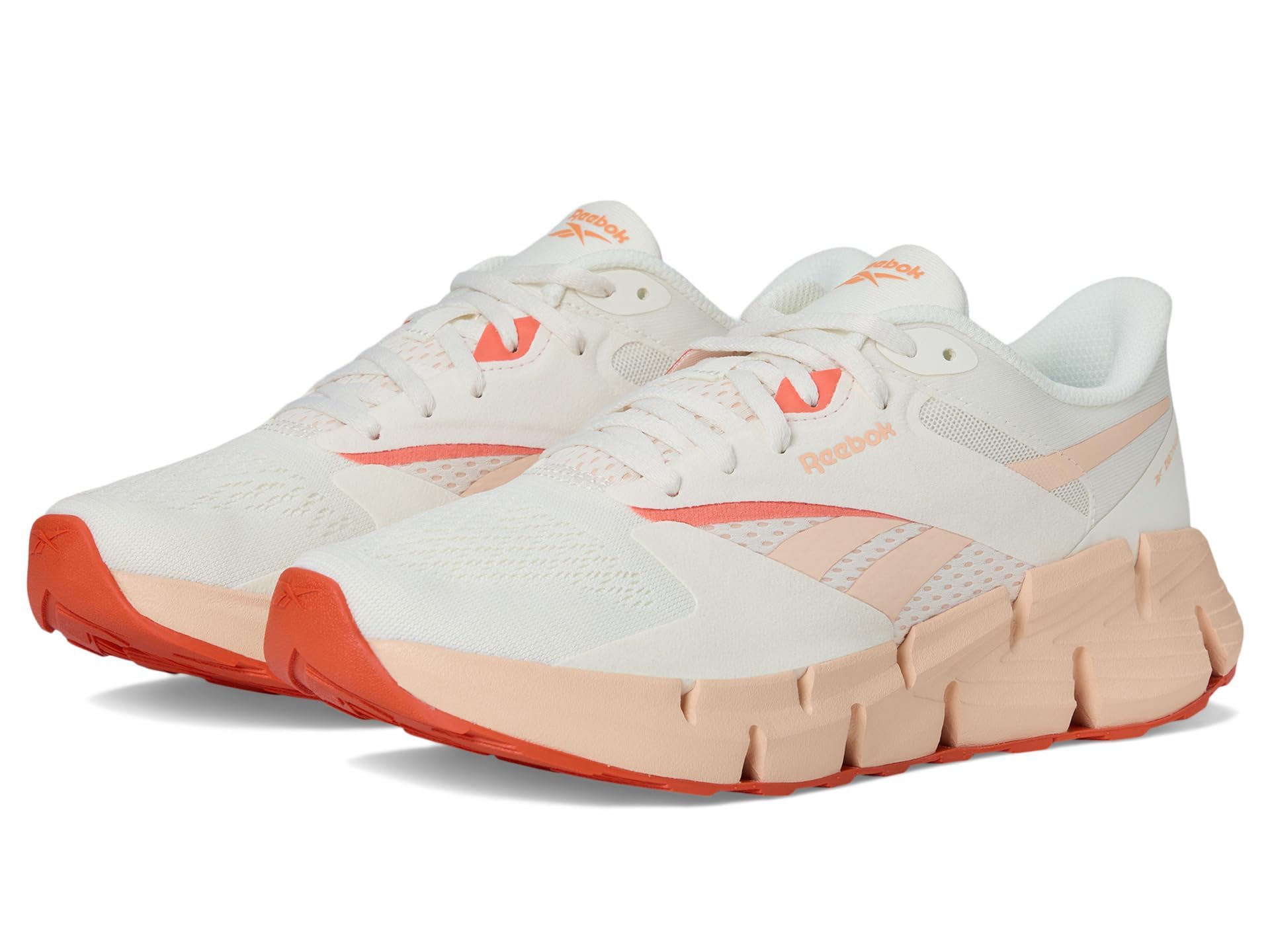 Reebok Women’s Zig Dynamica 5 Sneaker, Chalk/Washed Clay/Coral, 7.5