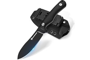 DRACHENADER 8.11" Fixed Blade Hunting Knife with Sheath and G10 Handle SHADOW, Full Tang D2 Steel Blade Camping Knife, Horizo