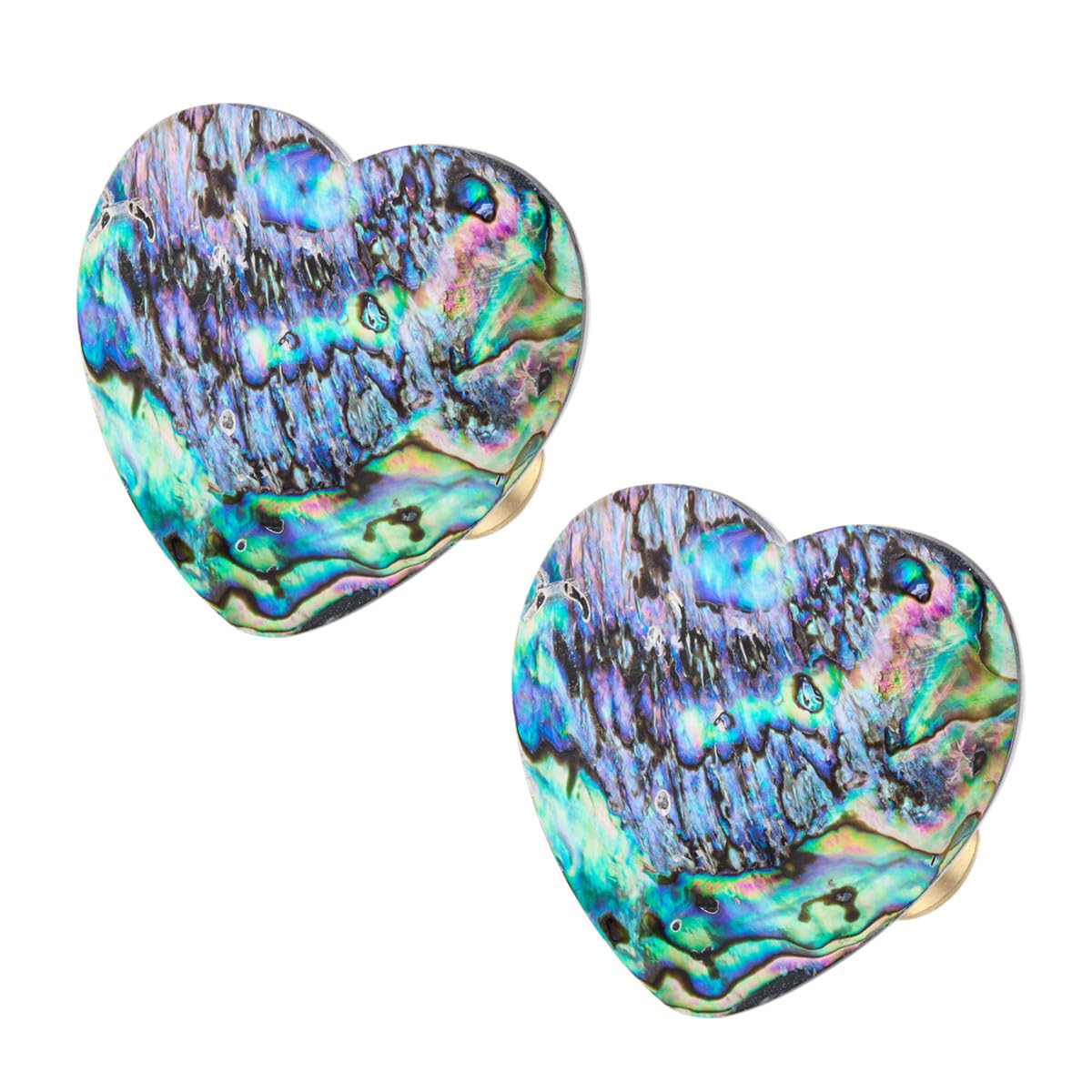 mookaitedecor Abalone Shell Crystal Stone Drawer Knobs with Screws Set of 2, Heart Shaped Stone Pulls Handle for Dresser Cabinet Cupboard Furniture Rainbow Colourful Knobs Decorative Home Decor
