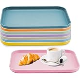 Plastic Art Trays,8 Pack Stackable Activity Tray Crafts Organizer Tray Serving Tray Jewelry Tray for DIY Projects, Painting, Beads, Organizing Supply,8 Color (12.2 x 8.9 Inches)