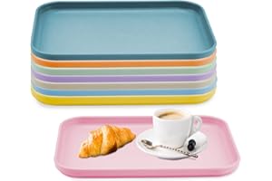 COOBBAR Plastic Art Trays,8 Pack Stackable Activity Tray Crafts Organizer Tray Serving Tray Jewelry Tray for DIY Projects, Painting, Beads, Organizing Supply,8 Color (12.2 x 8.9 Inches)