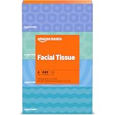 Amazon Basics Facial Tissue, 2-Ply, 640 Count (4 Packs of 160), (Packaging may vary)