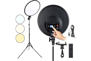 EOTO LIGHT LED Ring Light - 14 inch 5000 lumens Studio Light with Tripod Stand for Tiktok, Vlog, Video Shooting, Video Conferencing, Streaming Light with LED Display and Remote Control (Black)