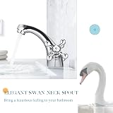 Peppermint Chrome Crosshead Dual Handle Mono Basin Mixer Tap Victorian view 2