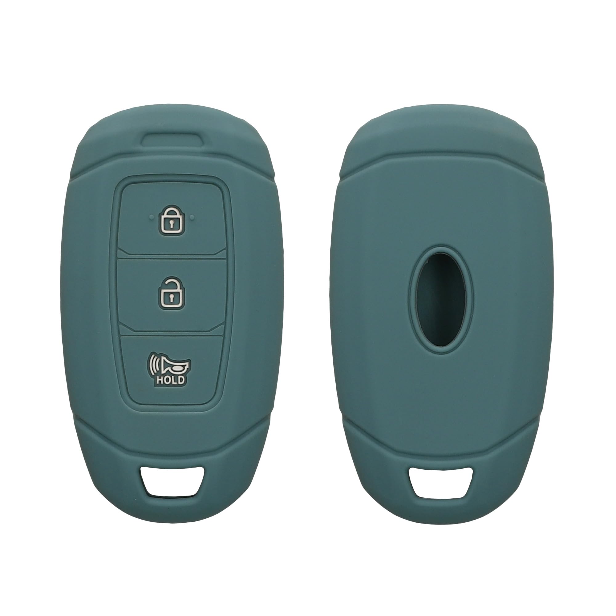 kwmobile Key Cover Compatible with Hyundai 3 Button Car Key Keyless Go - Soft Silicone Car Key Fob Holder Protector Case - Arctic Night