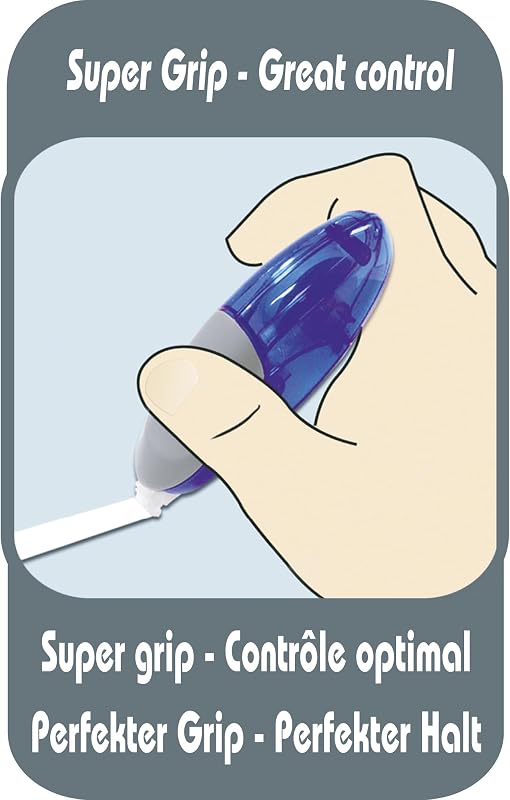 Soft Grip - Corretor Líquido do tipo Caneta Azul, Pack de 10 Unidades