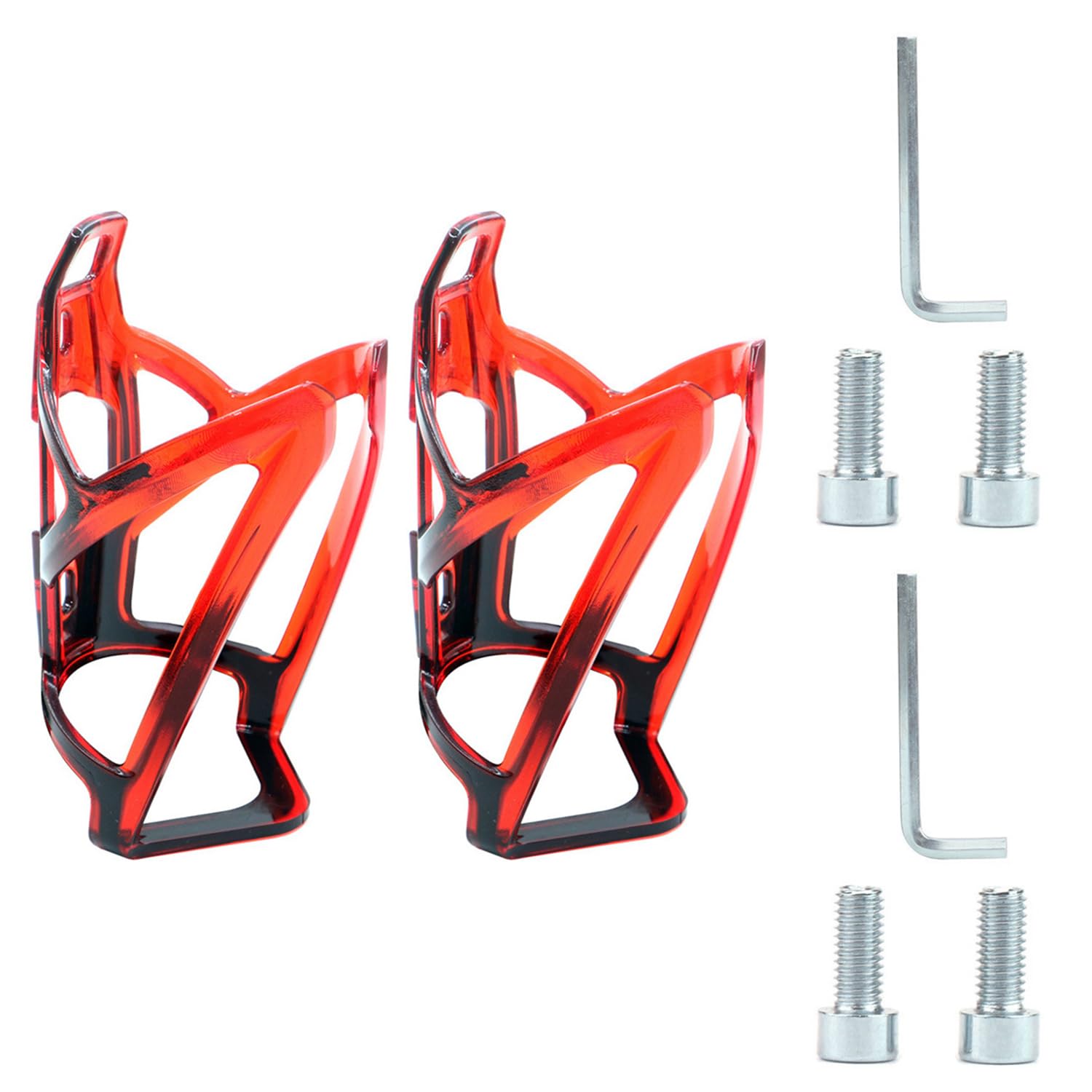 ZEACCT 2-Pack Water Bottle Holders - Lightweight Cycling Cage with Mounting Hardware, Compatible with Road & Mountain Bikes, Durable Sport Accessory (Red)