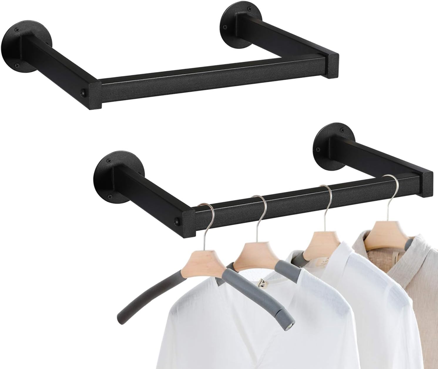 OROPY Rustic Square Tube Garment Rack 19.2” Set of 2, Heavy