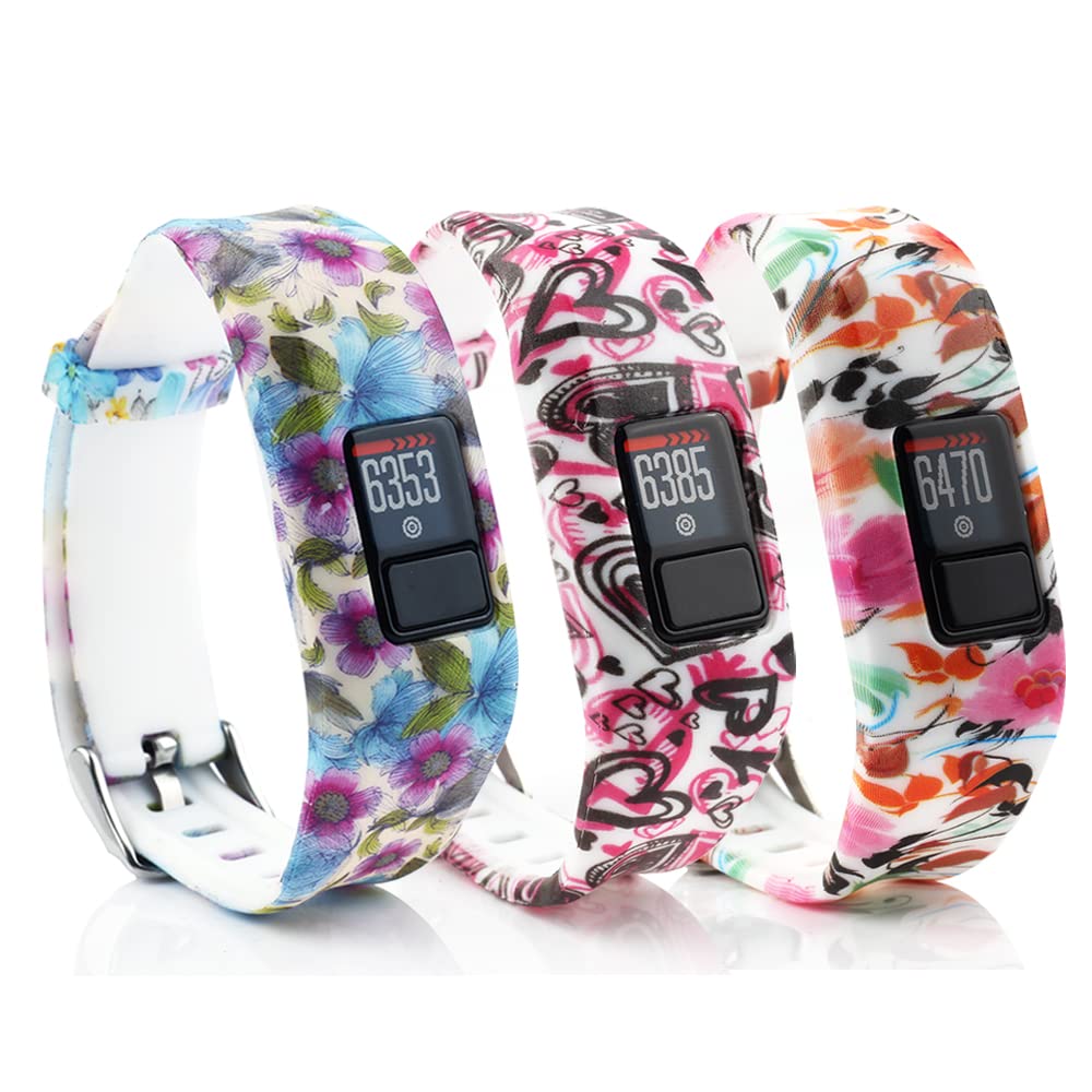 Honecumi Compatible With Garmin Vivofit 3/Jr/Jr 2 Replacement Strap - Soft Silicone Wristband for Men, Women, Kids, Boys, Girls