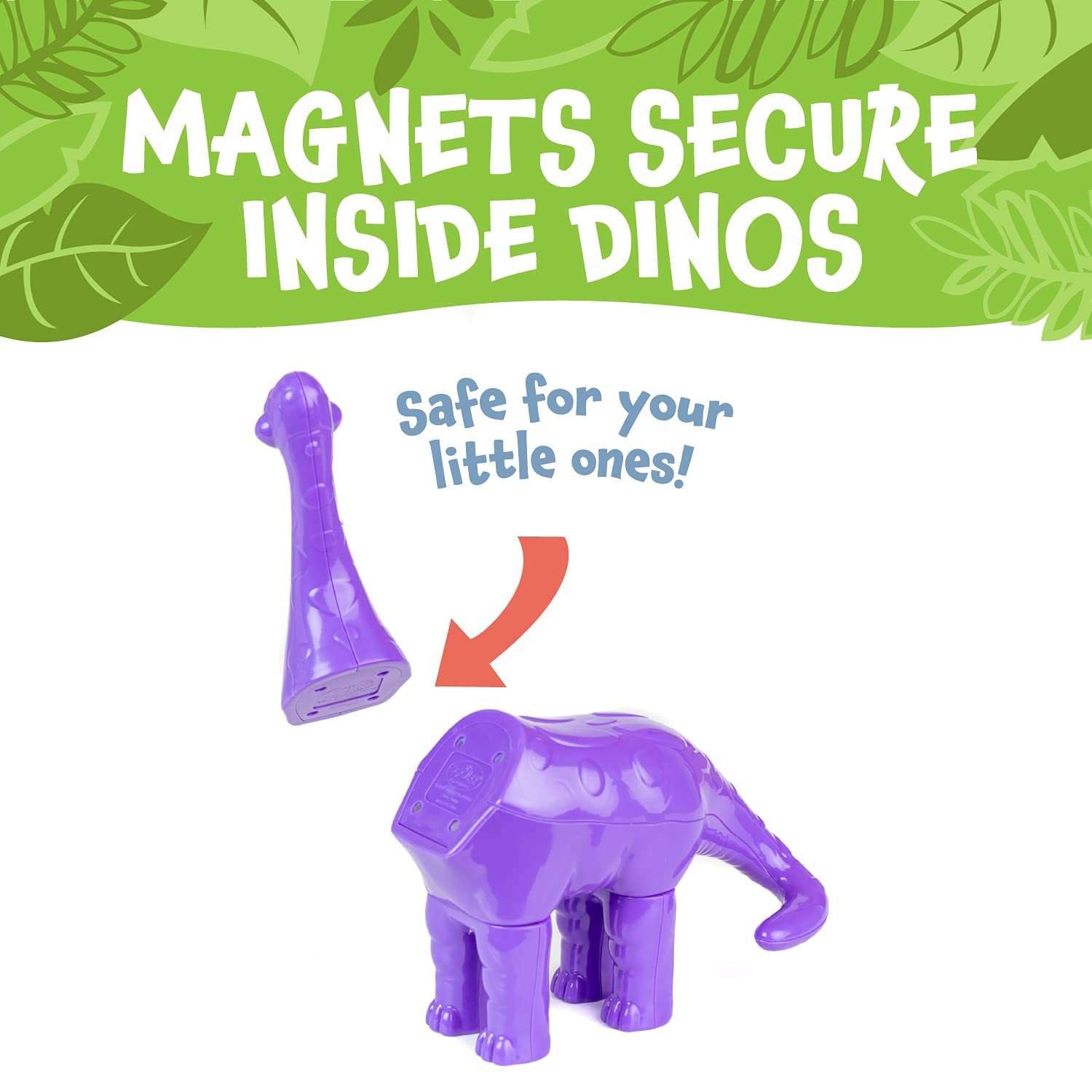 POPULAR PLAYTHINGS Magnetic Mix or Match Dinosaurs Toy Play Set, 12 Pieces