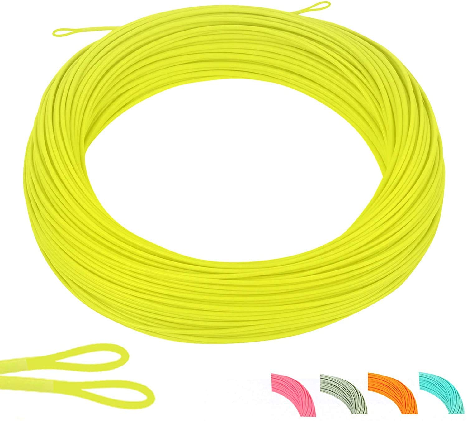 MAXIMUMCATCH Maxcatch Double Taper Floating Fly Fishing Line: DT1F-8F,100F in 3 colors (Yellow with 2 welded loops, DT2F)