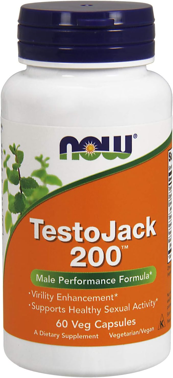 NOW Supplements, TestoJack 200 with Tongkat Ali, Tribulus, Maca and Horny Goat Weed, 60 Veg Capsules: Health & Personal Care
