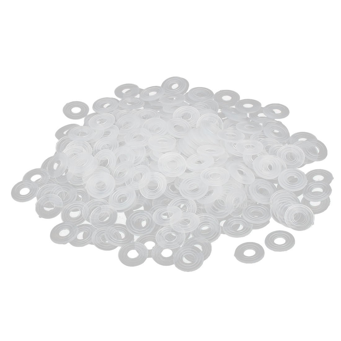 Sourcingmap Plastic Flat Washers 10mm OD 4mm ID 1mm Thickness Sealing Gasket for Faucet Pipe Water Hose, White, Pack of 300