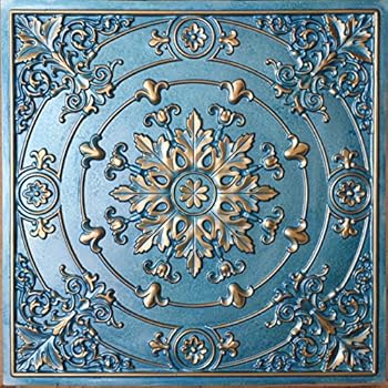 Amazon Com Plastdecor Faux Tin Ceiling Tile Finishes Old Yellow