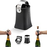 Dreamfarm Champop Champagne Bottle Opener Easy Twist Cork Popper | Effortlessly pops open sparkling wine and prosecco with stainless steel catcher for safe indoor and outdoor use