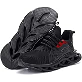 CORANSBER Steel Toe Safety Shoes for Men Women Work Sneakers Breathable Lightweight Industrial & Construction Shoe