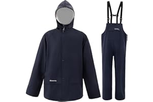 VUVEA Rain Suit For Men & Women Waterproof Heavy Duty Rain Gear Outdoor Work Fishing Jacket & Trouser Breathable Raincoats