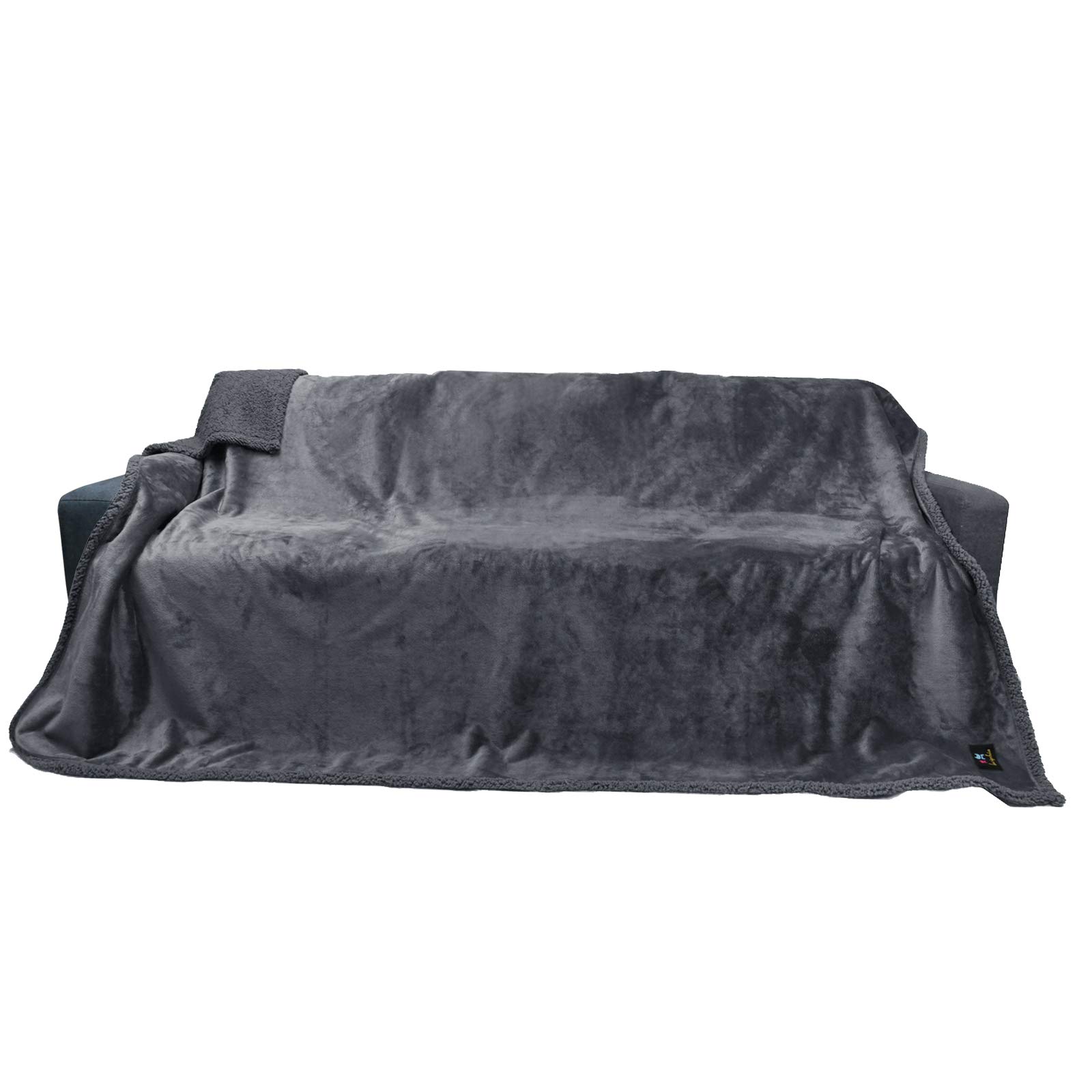 luciphia Waterproof Pet Blanket, Fluffy, Double Layer, Compact, Dog Blanket, Cat Puppy, Dark Grey, XL (145 x 216 cm)