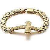 Viskyna Cross Bracelet for Men 316L Stainless Steel Religious Christian Chain Bracelet Jewelry Gifts for Men