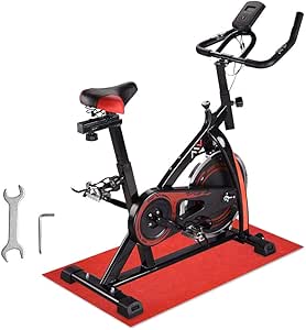 AW Fitness Indoor Cycling Exercise Stationary Bike Bicycle Cycle Trainer Cardio Workout with Non-Slip Mat Sport Bottle