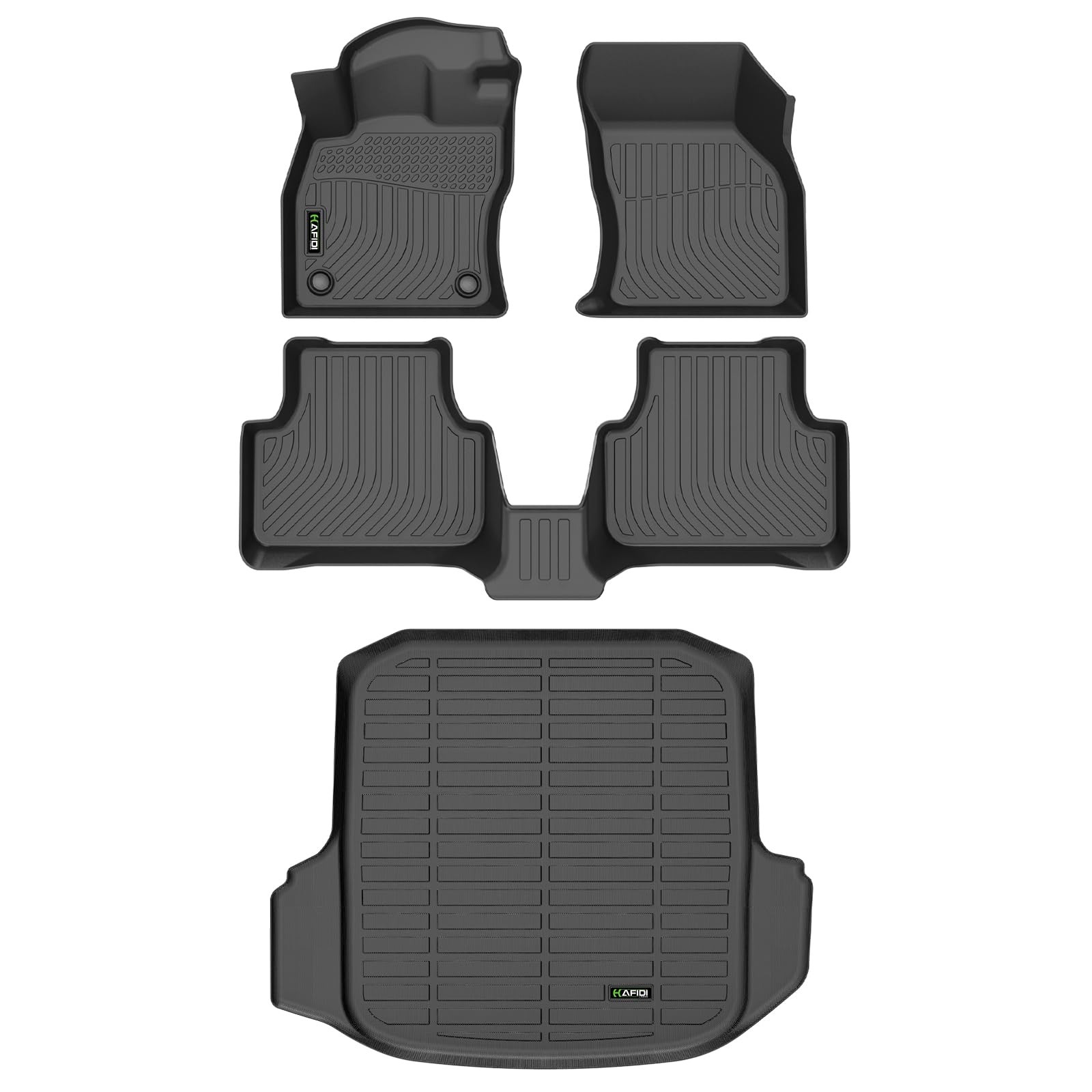Photo 1 of HAFIDI® Floor Mats & Cargo Liner Set Fit for 2019-2026 Volkswagen Jetta All Weather Protection TPE Anti-Slip Automotive Full Set Floor Liners VW Jetta Custom Accessories - Black