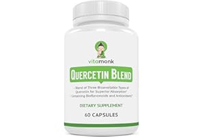 VitaMonk Quercetin Complex - 3 Bioactive Forms of Quercetin - Isoquercetin, Quercetin Dihydrate and Quercetin Phytosome - for Superior Absorption - Quercetin 500mg Capsules - Quercetin with Bromelain