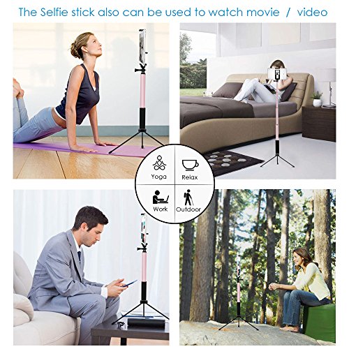 image for Bluetooth Selfie Stick with Tripod, Remote 59Inch MFW Extendable Monop