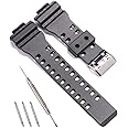 RCNZWQB 16mm Resin Strap Compatible with Casio G-Shock GA110 100 150 GD120 GLS GAX100 Men's Rubber Band Watch Accessories